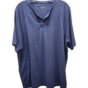 J. Crew Performance Short Sleeve Polo Shirt Men's Size XL Heathered Blue 2 Butto